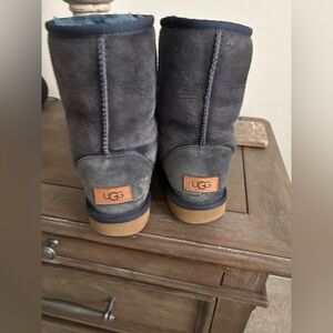 UGG Dark Blue  Suede Boots with Tan Soles